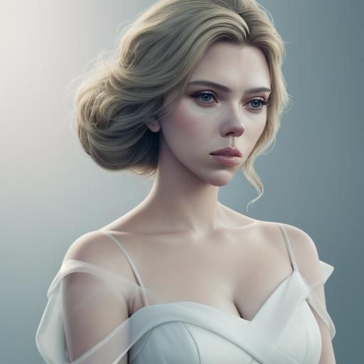 SCARLETT JOHANSSON in a modest dress, A BOTTLE OF LIQUID SOA...