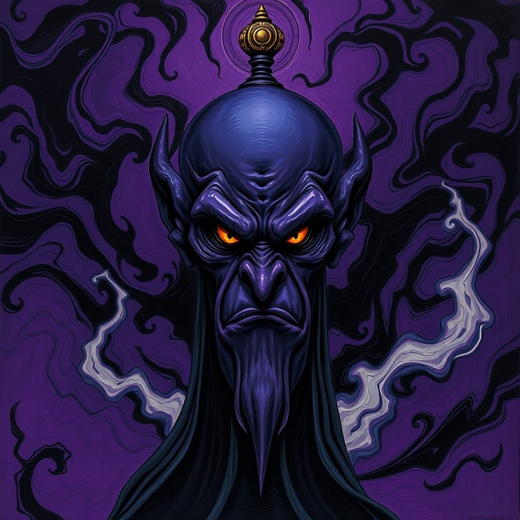 Dark, Ominous Genie Unleashes Mystical Storm