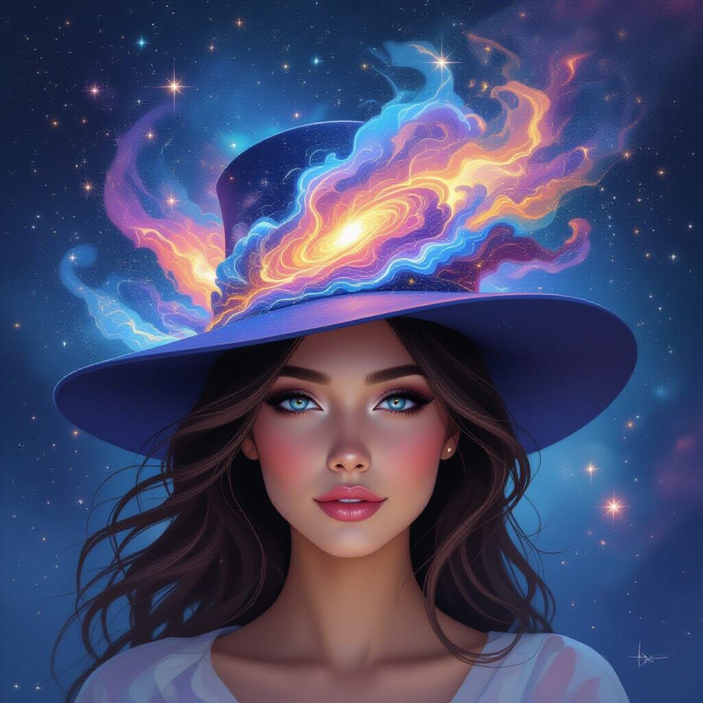 Celestial Being Crowned With Cosmic Dust and Stars