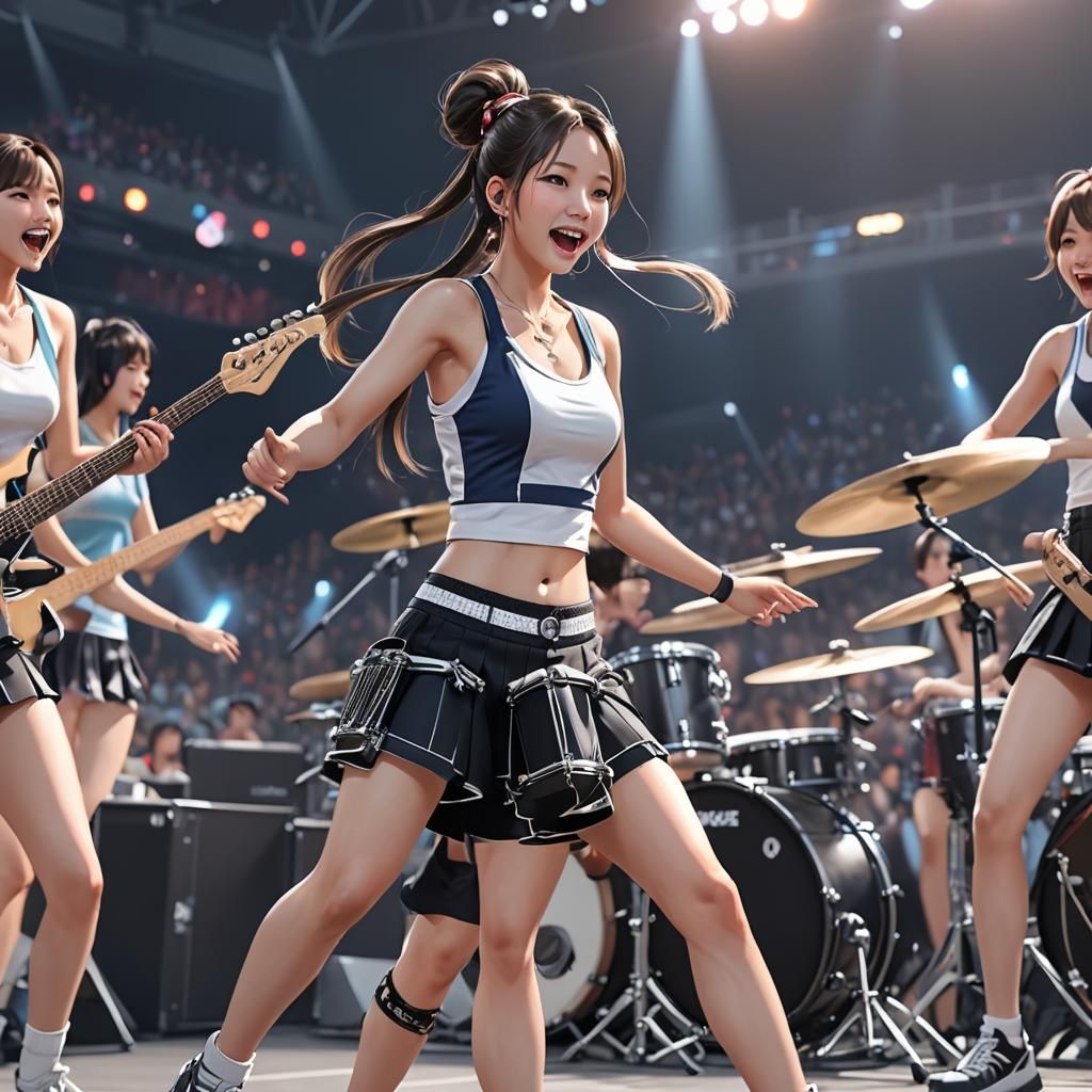Anime Style Drummer Girl at Concert