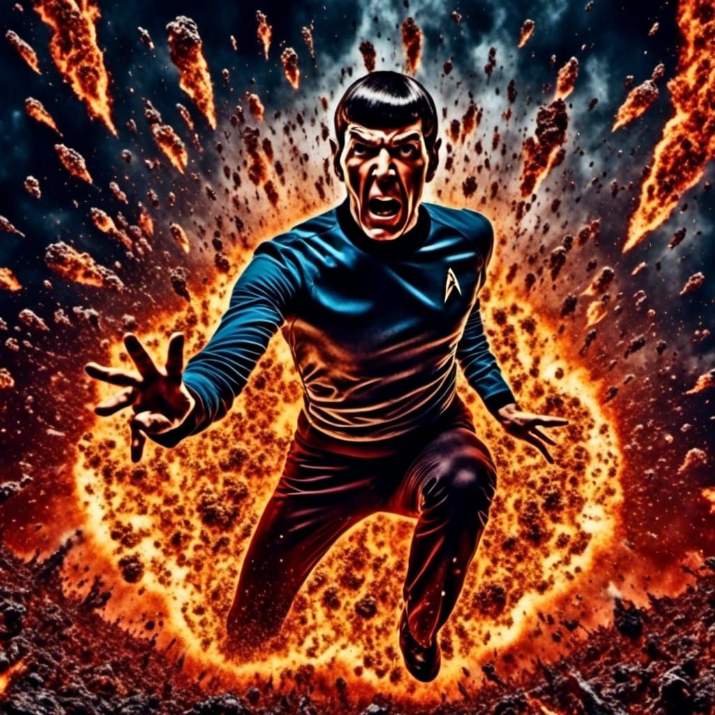 Spock Ejected from Exploding Enterprise