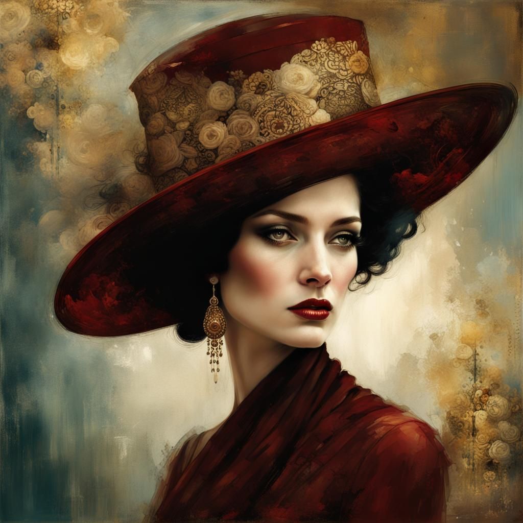 Elegant Woman in Art Deco Portrait