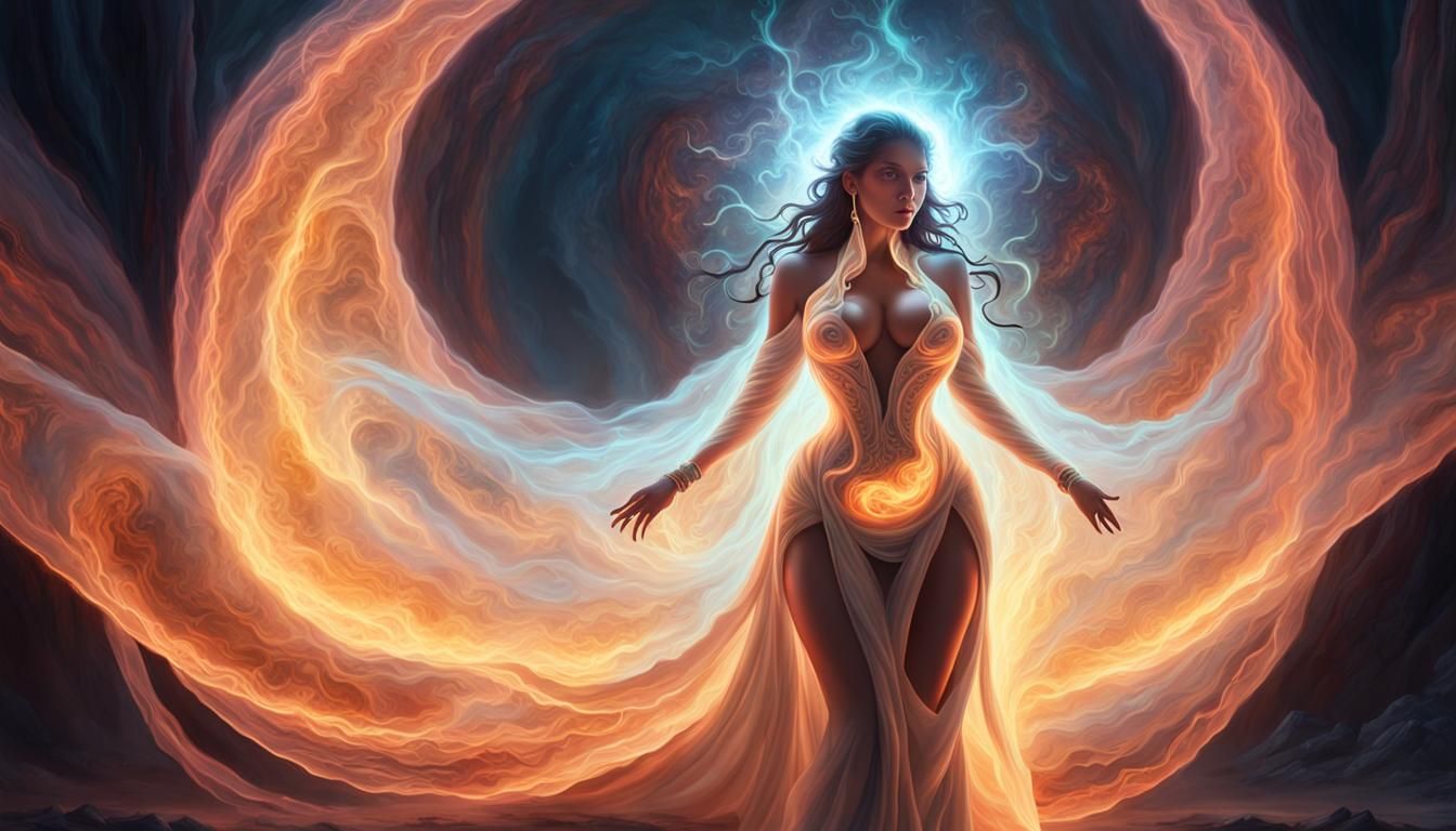 Otherworldly Glowing Woman, Epic Masterpiece