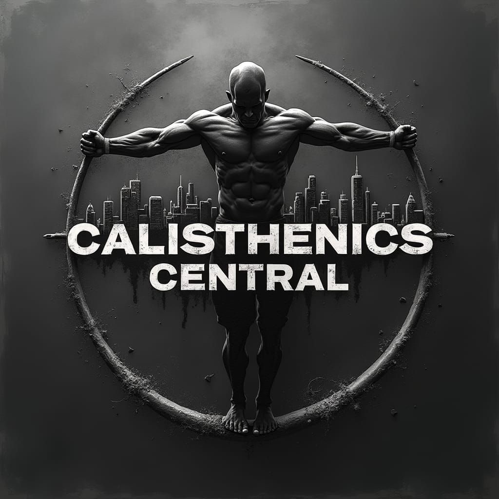 Calisthenics Central Logo in Charcoal Drawing Style