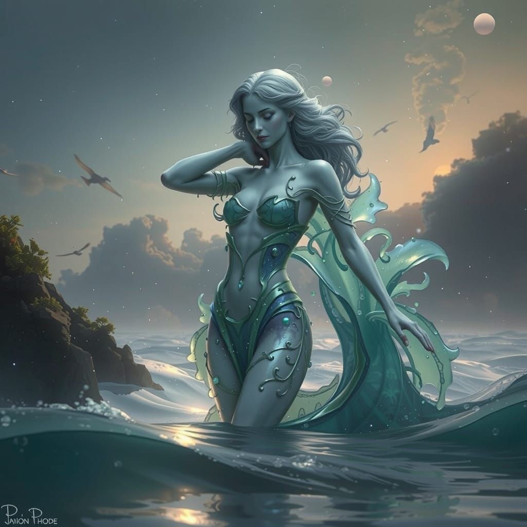 Surreal Elemental Being Embodies Five Elements in a Fantasti...