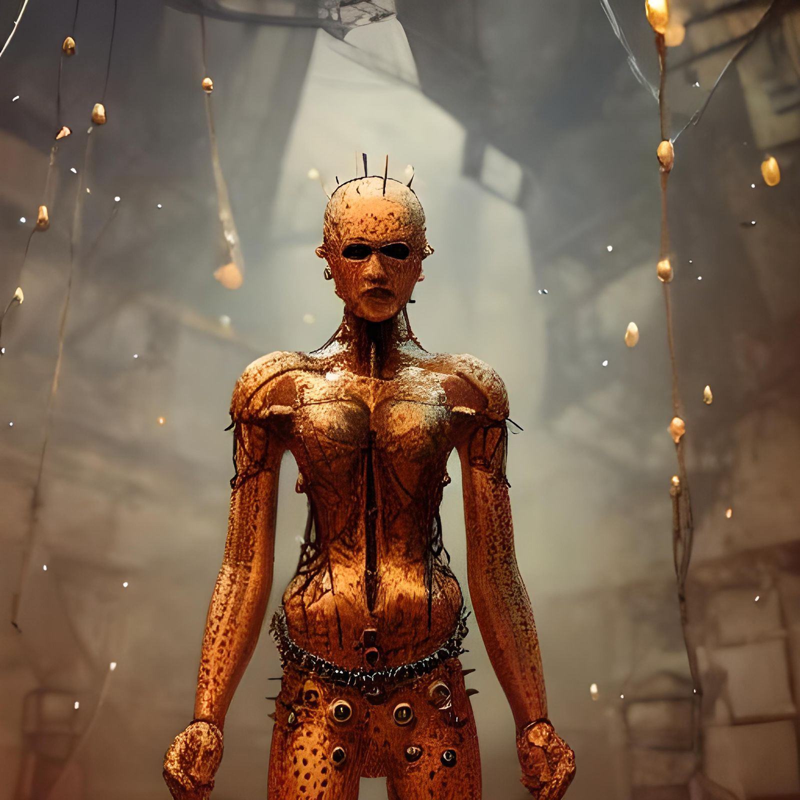 Steampunk Pinhead in Cosmos: Detailed Matte Painting