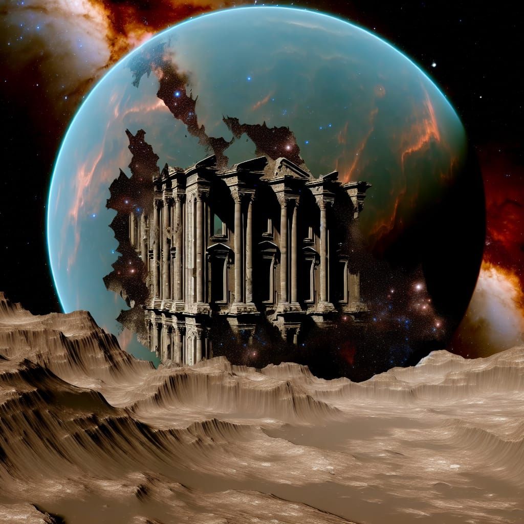 Cosmic Ruins: Ancient Library on a Dead Planet