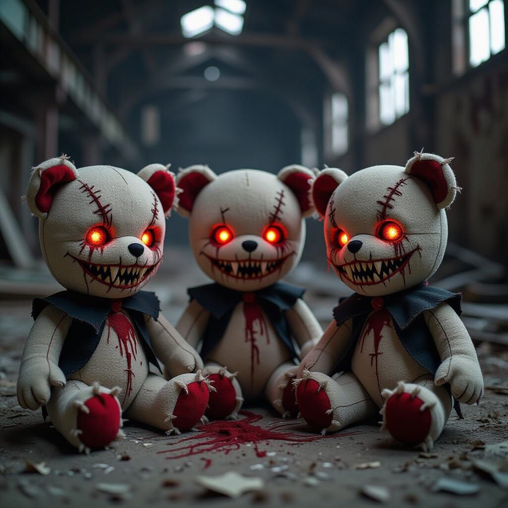 Scary Vampire Stuffed Animals in Abandoned Toy Factory