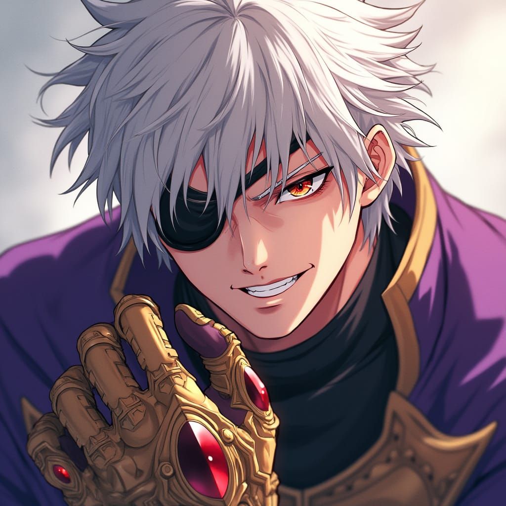 Anime Character with Gauntlet in Manga Style
