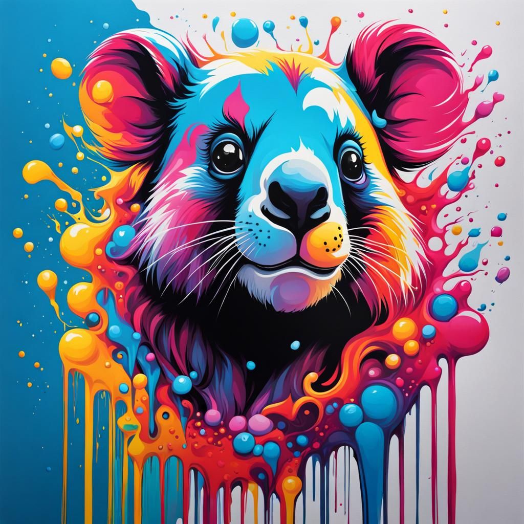Cute Animals in Colorful Graffiti Street Art