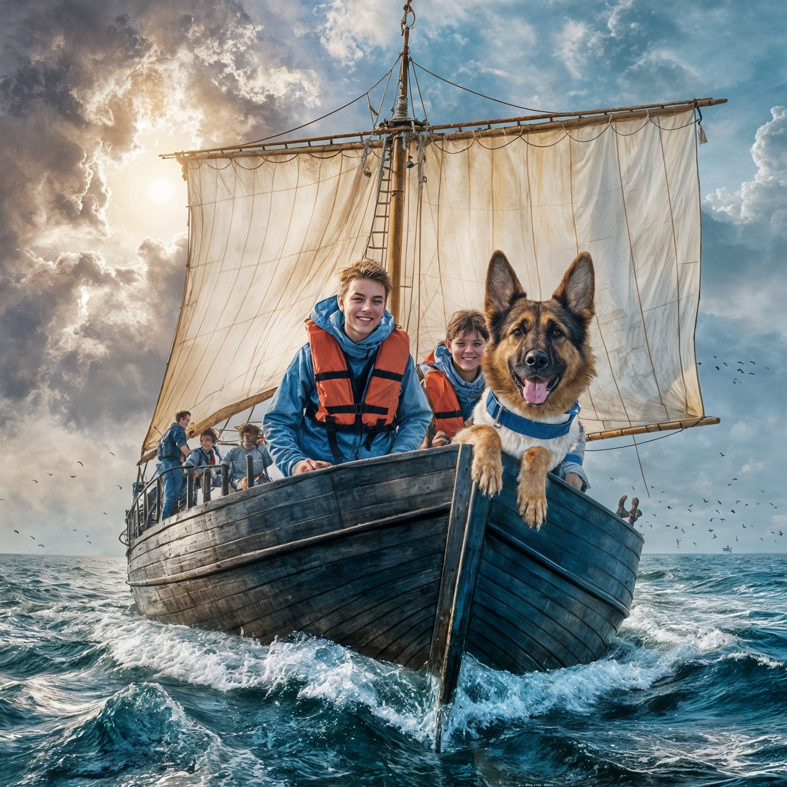 Dutch Wooden Ship Navigates IJsselmeer Waters in a Hyper-Rea...