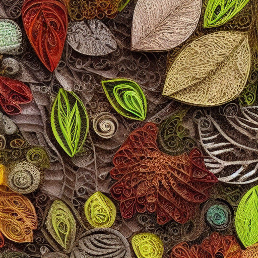 Intricate Forest Floor in Earthy Colors and Quilling Techniq...
