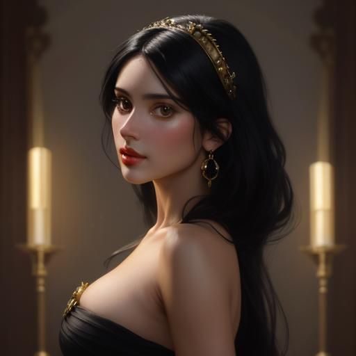 Fashionable Venezuelan Girl: Oil Portrait in Classical Style