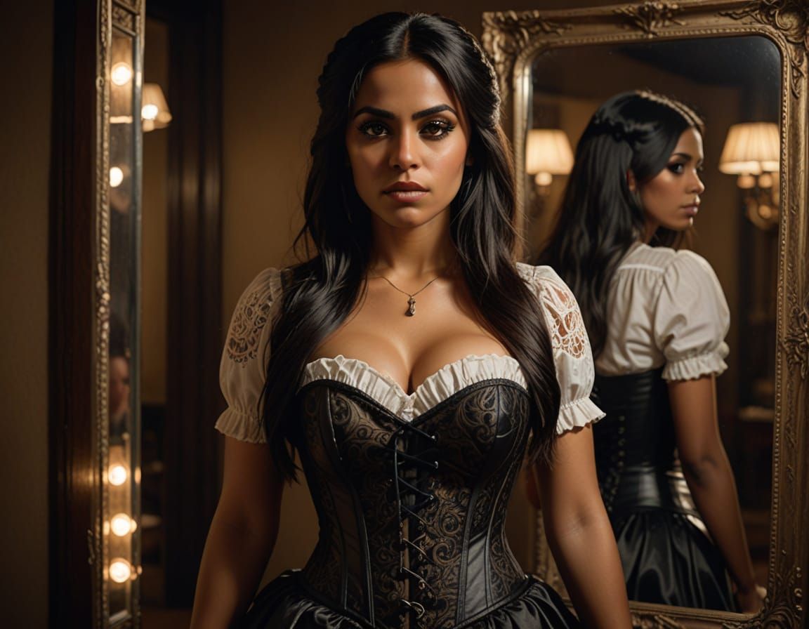 Photorealistic Portrait of a Mexican Woman in Gothic Attire