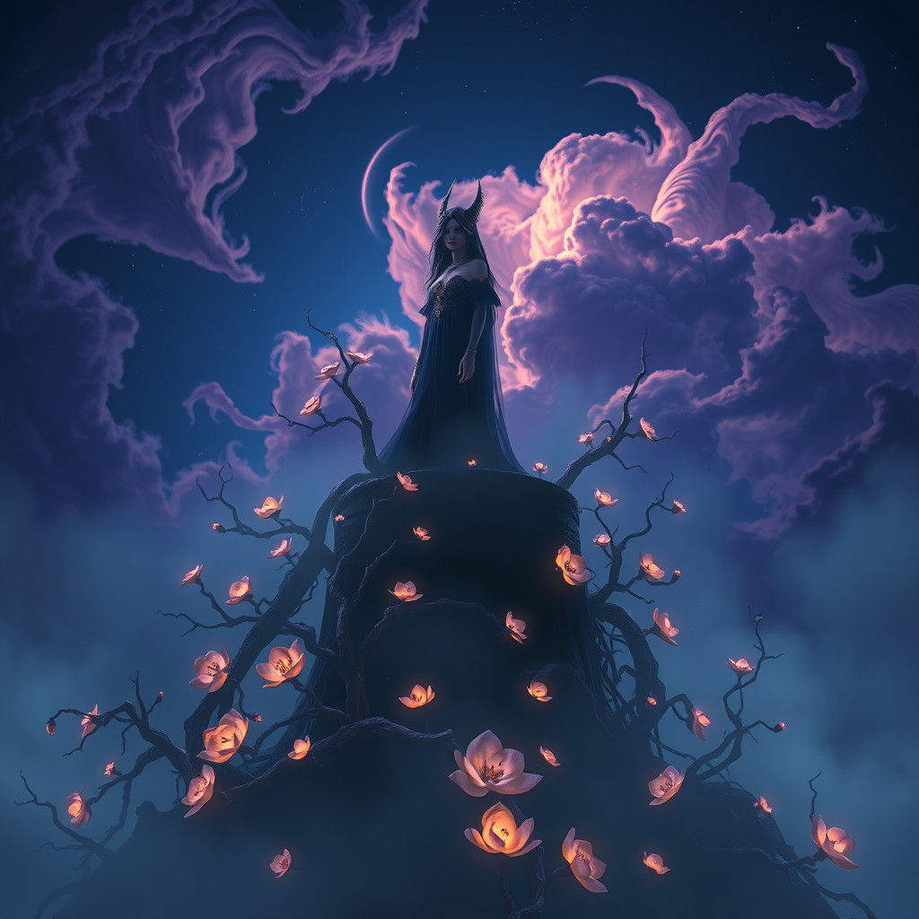 Ethereal Lady of the Night: Fantasy Concept Art