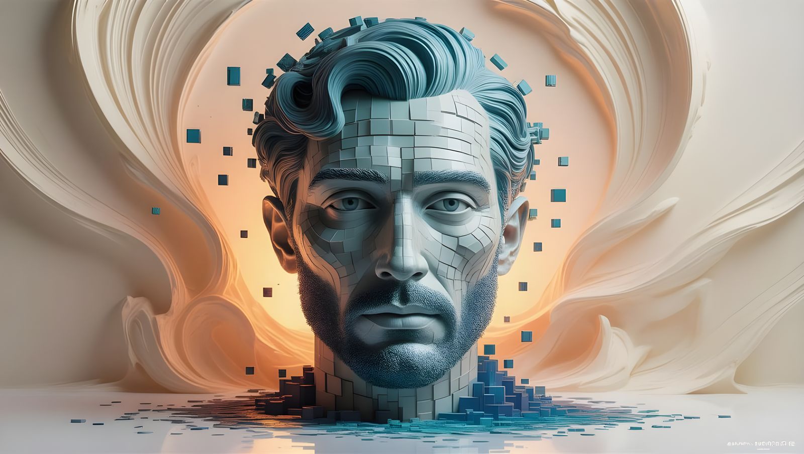 Mesmerizing Pixel Art Portrait in Neo-Impressionist Style