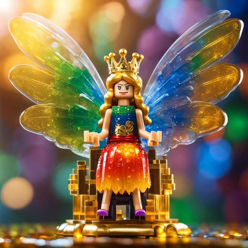 Fairy Queen Lego Minifigure on Mushroom Throne