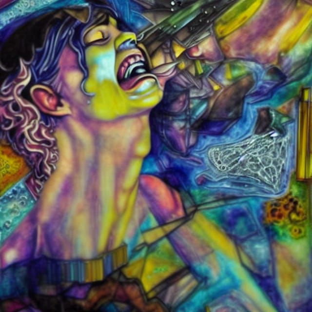 Celestial Transformation: A Mixed Media Collage