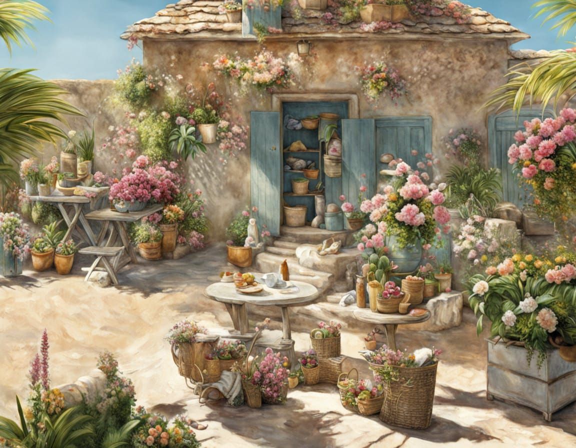 Idyllic Floral Oasis in Nature