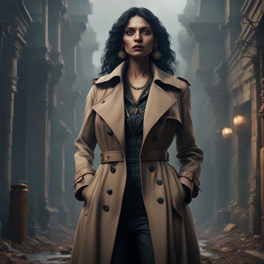 Indian Gothic Woman in Detailed Digital Painting