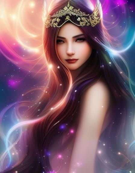 Gorgeous Elf with Glitter and Flower Embroidery