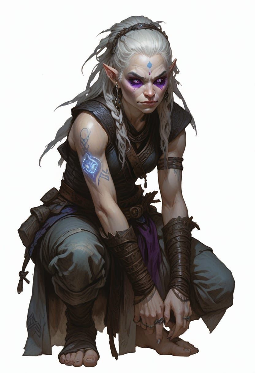 Pale Dwarf Changeling in Babylonian Clothes