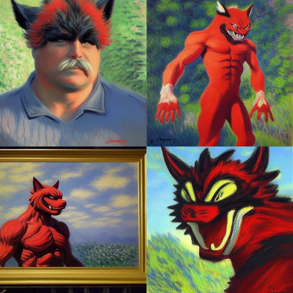 Incineroar as Impressionist Oil Painting