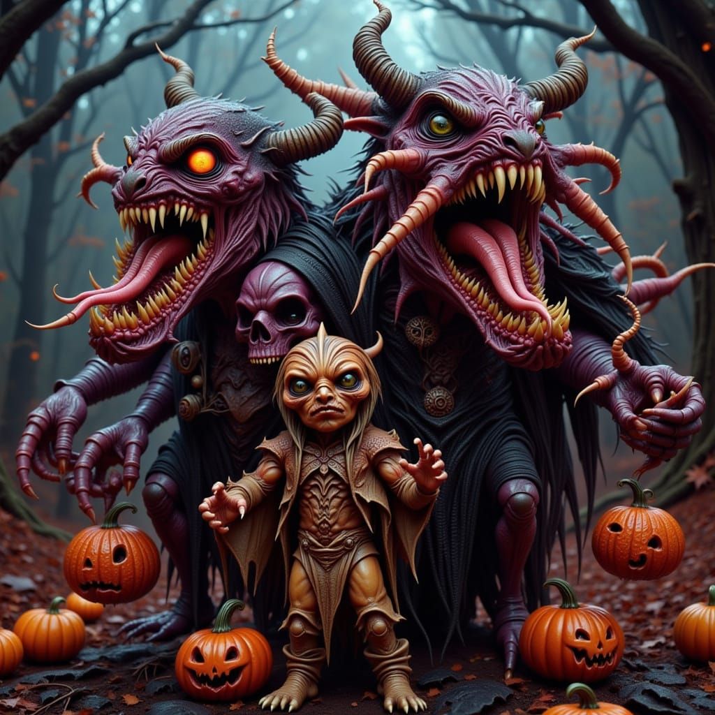 Vampire Coven Trick-or-Treating with Creepy Details