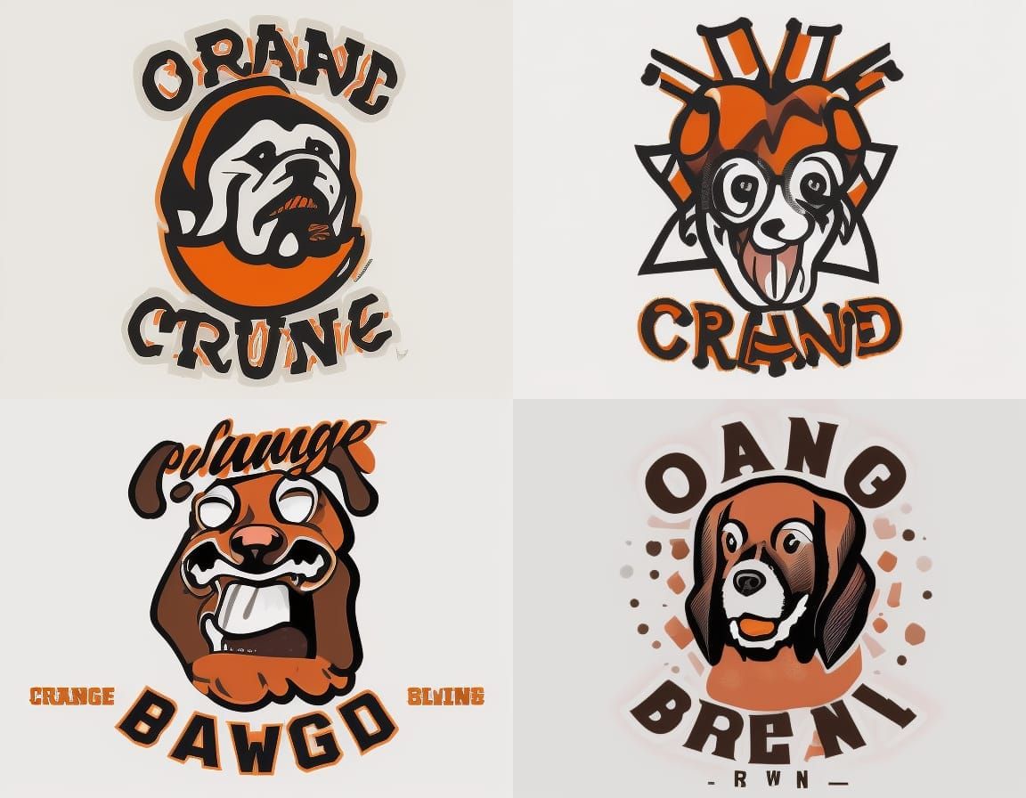 Cleveland Browns Dog Logo in Orange and Brown