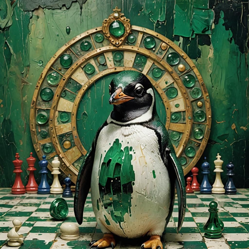 Gigeresque Penguin in Digital Decay