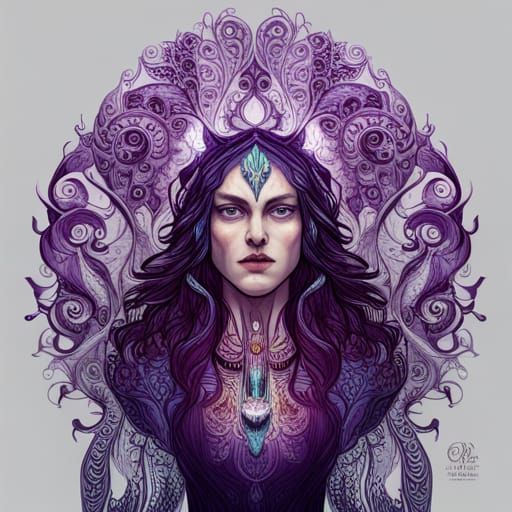 Detailed High Gothic Magical Owl Portrait