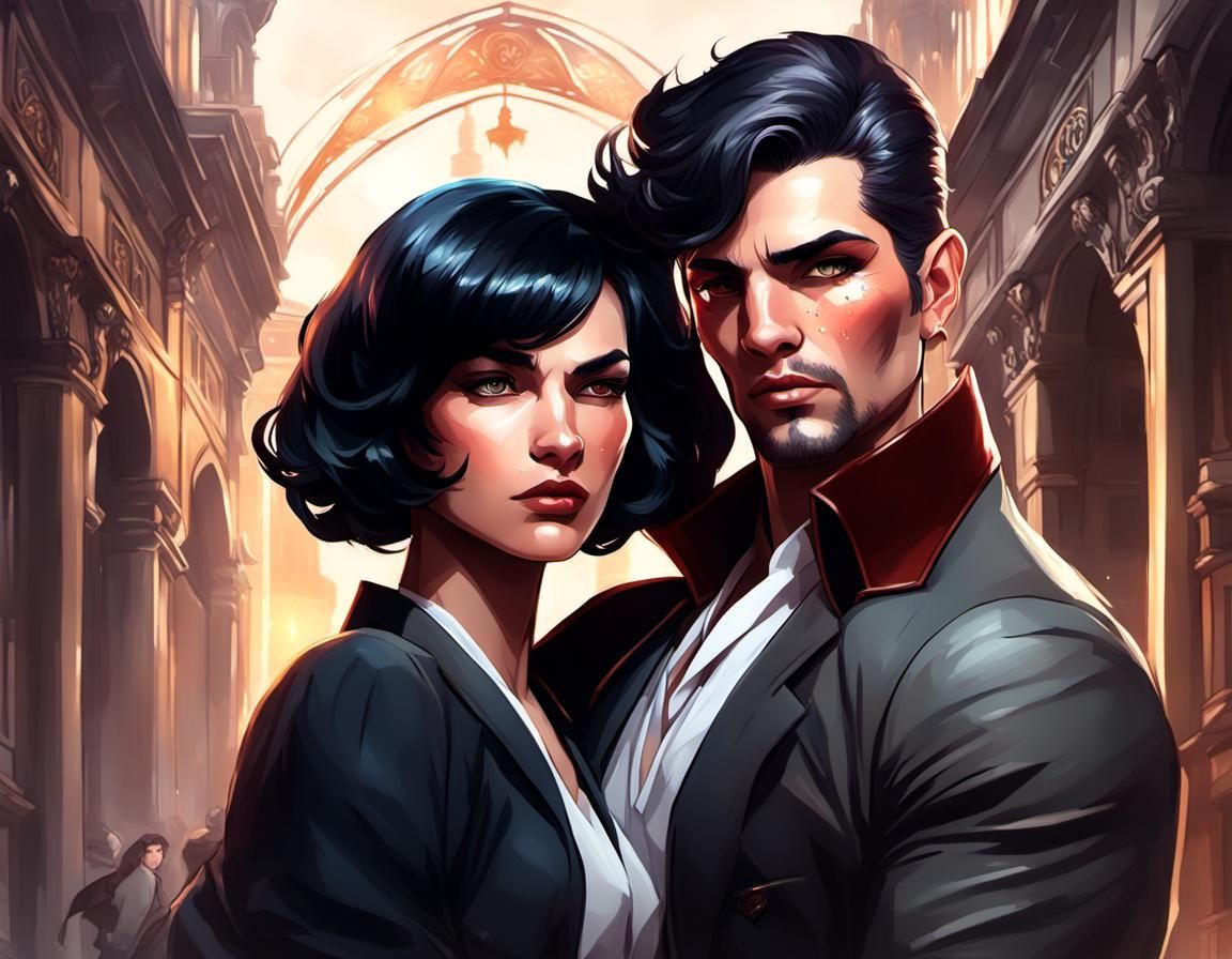 Mafia Princess Portrait in Art Nouveau Style