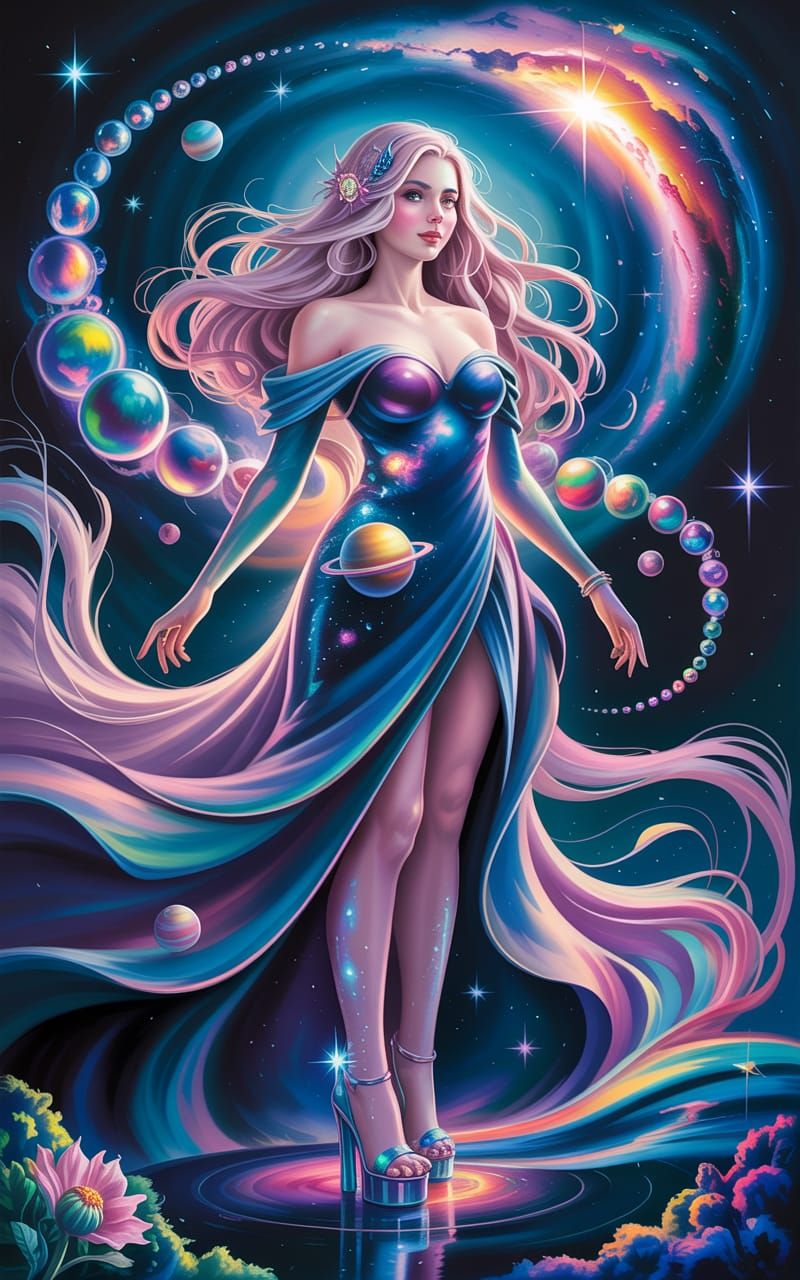 Goddess of the Cosmos in Artgerm and Loish Style