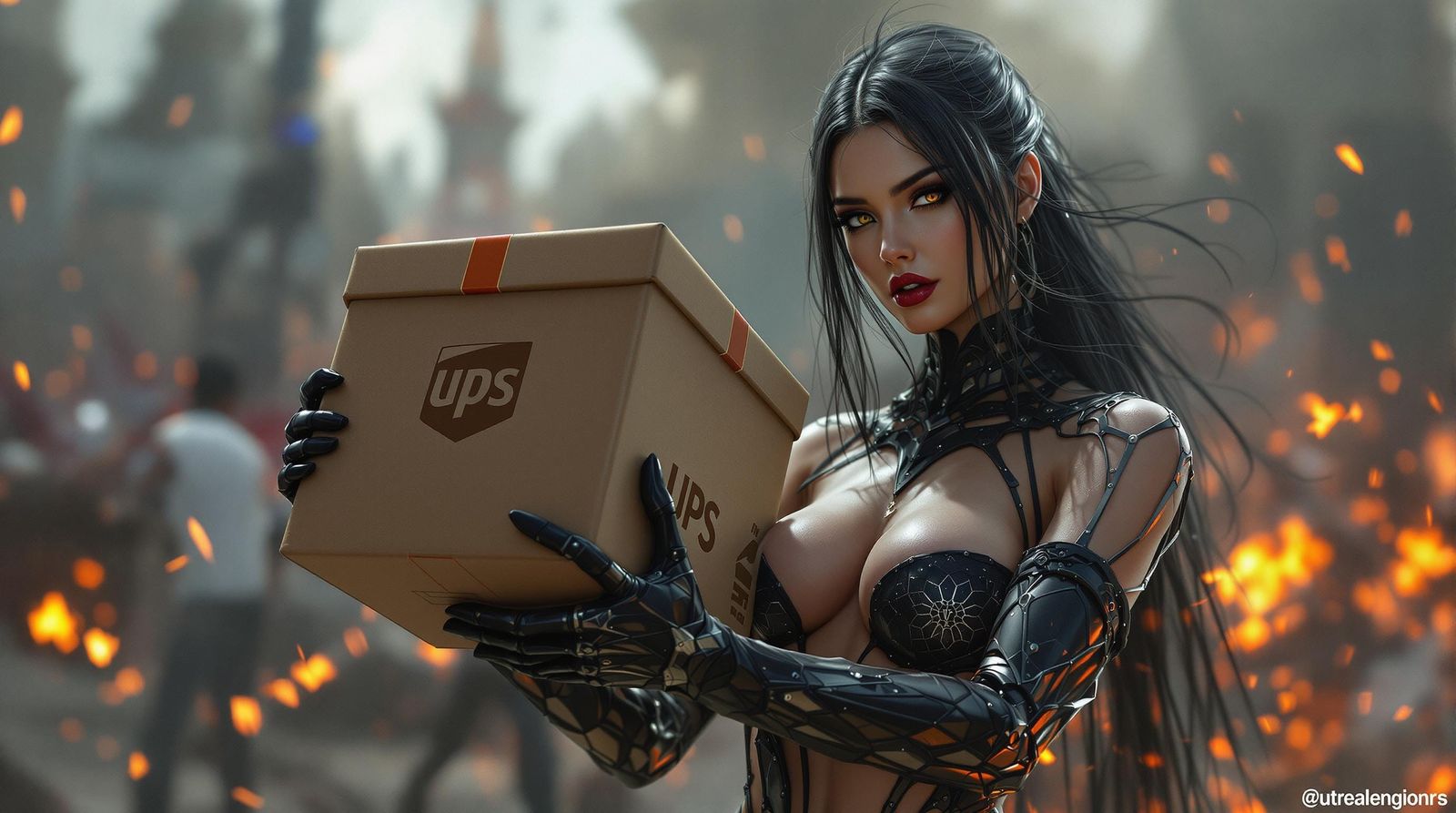 Hyperrealistic Lady Death in Epic Battle Scene, Cyberpunk St...