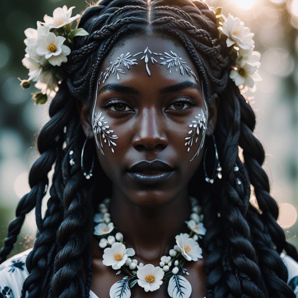 Porcelain Woman with Flowers, Winking Portrait