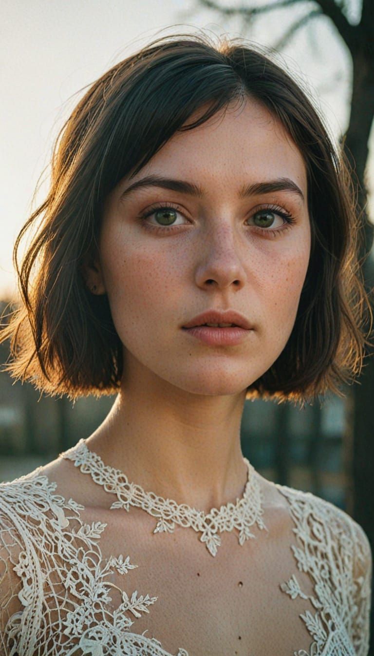 Surreal Close-Up Portrait of a Young Woman