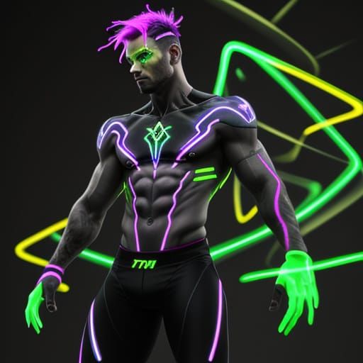 Glowing Neon Saffman-Taylor Instability Patterns