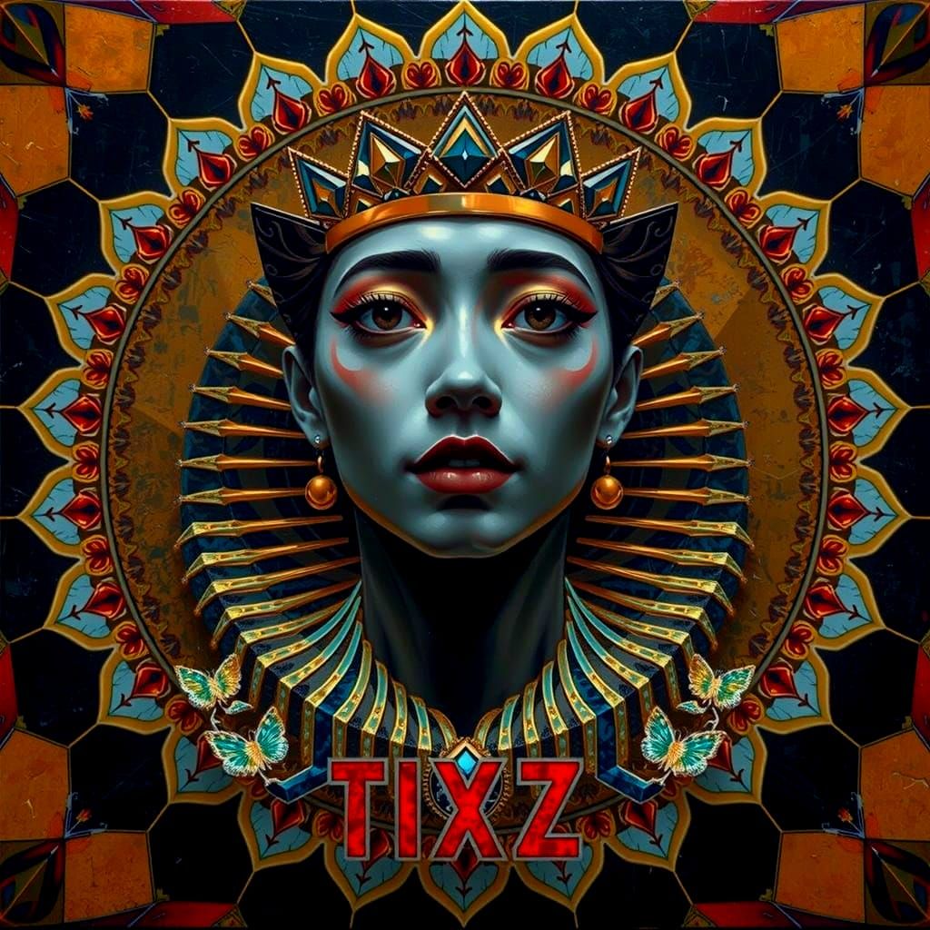 Bold Abstract Geometric Composition with Contrasting Colors