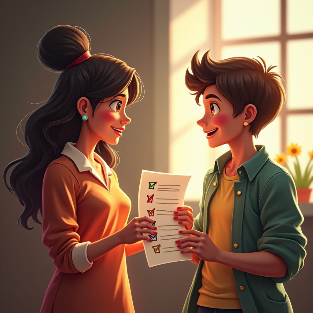 Heartwarming Scene of Mother and Son in Fantasy Style