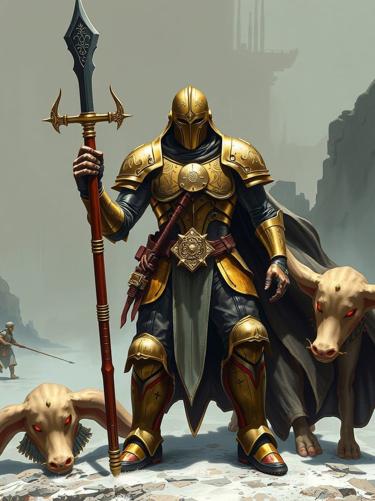 Warforged Character in Art Nouveau Style