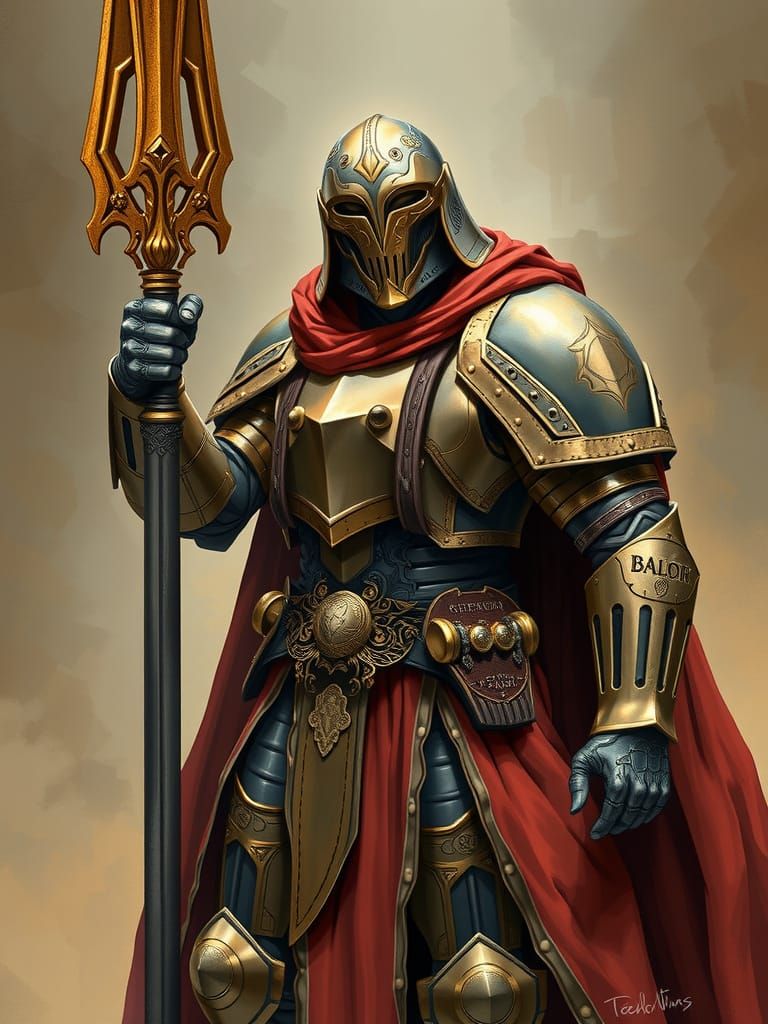 Warforged Character in Art Nouveau Style