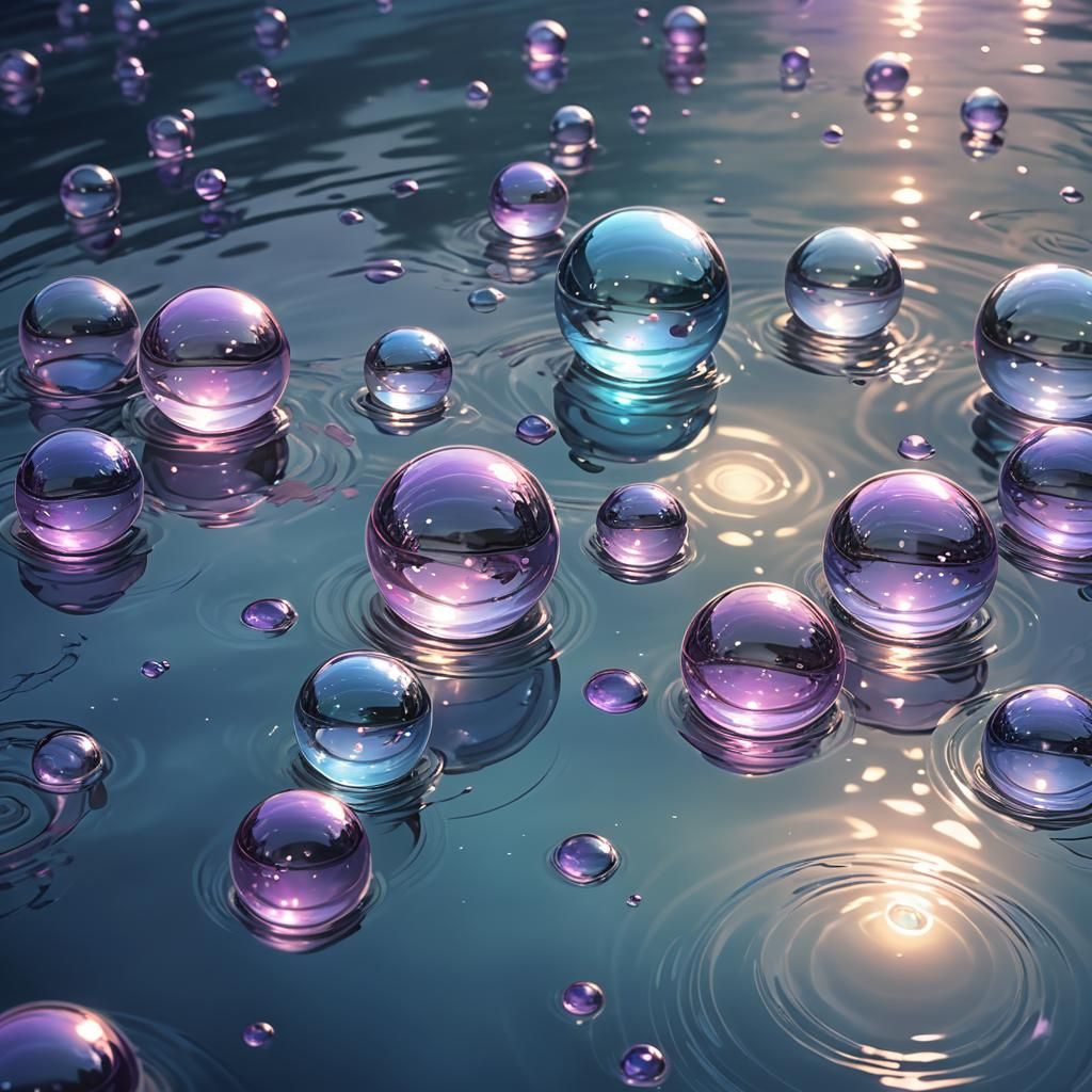 Ethereal Worlds in Transparent Orbs: Manga Style