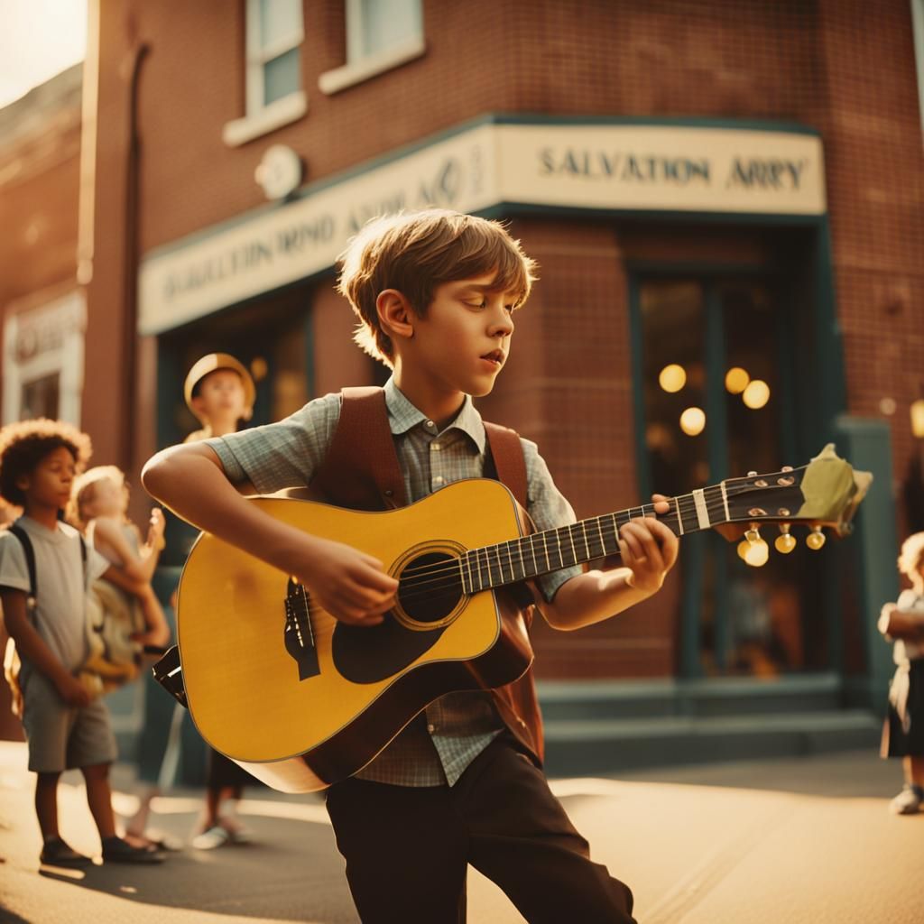 A Salvation Army band played
And the children drank lemonade
And the morning lasted all day
All day
And through an open ...