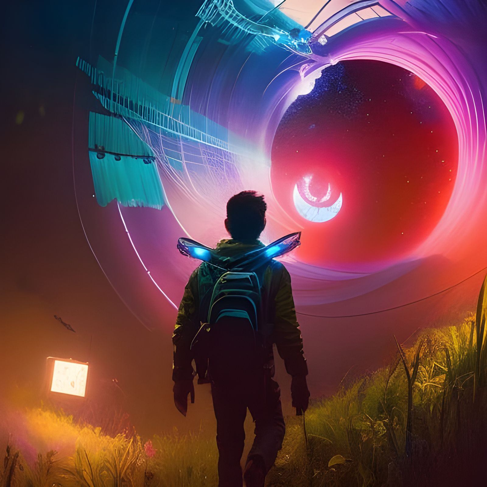 Boy Enters Magical Wormhole: Detailed Matte Photography