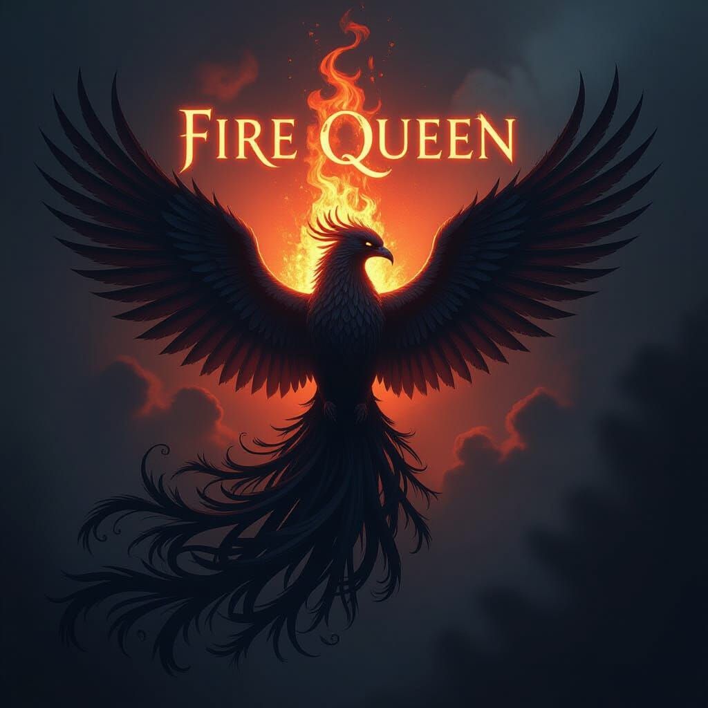 Ominous Phoenix in Flames: A Dark Fantasy Aesthetic