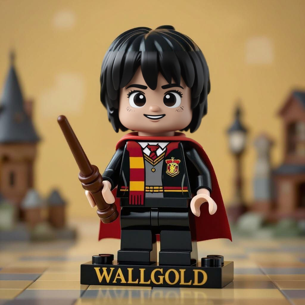 Detailed 3D LEGO Gryffindor Minifigure Character