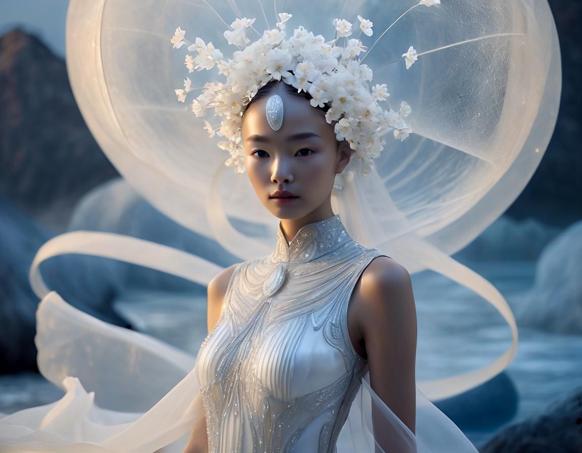 Cycladic Figures Dance with Dawn Flowers