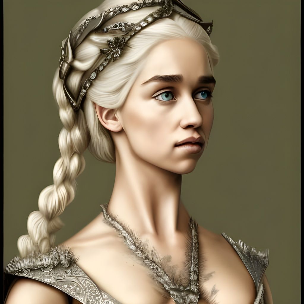 Daenerys Targaryen in Victorian Dress, Detailed Portrait