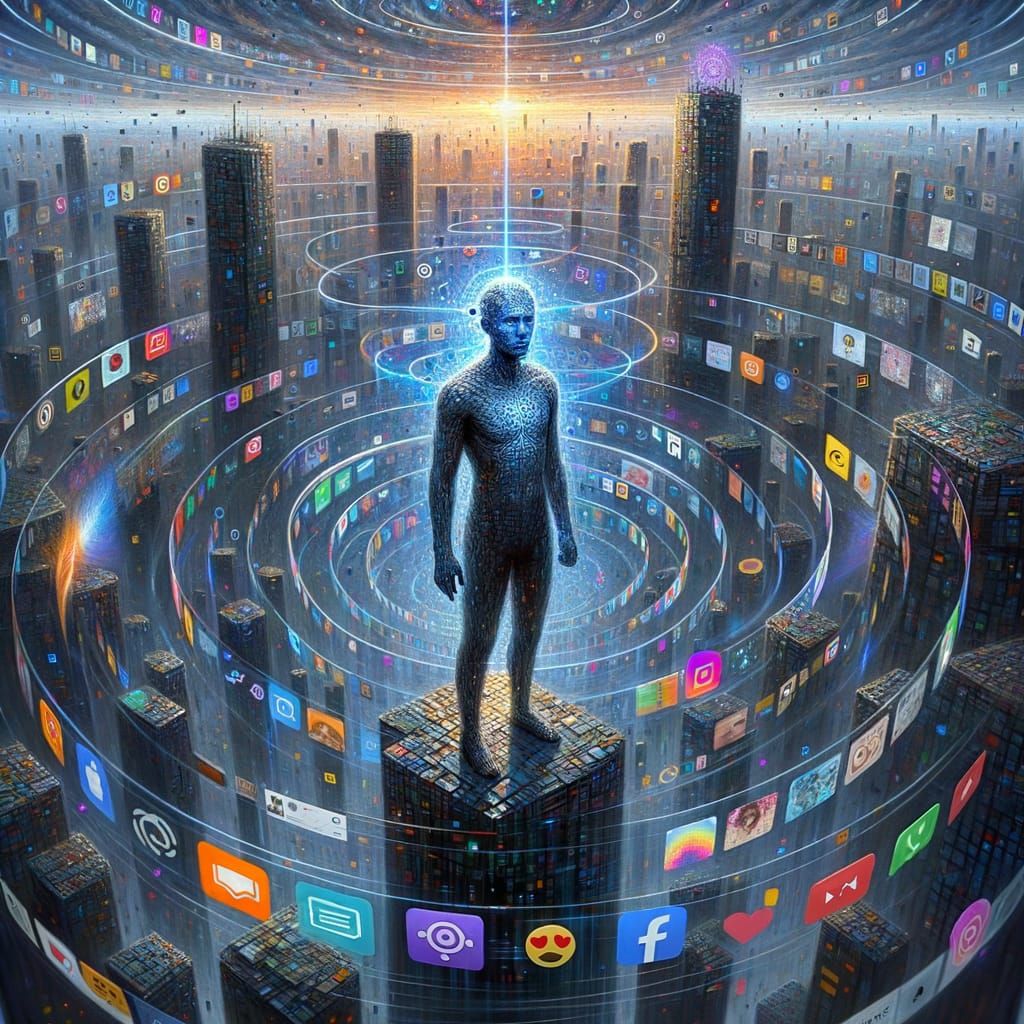 Digital Anomaly in Cyberpunk Metropolis