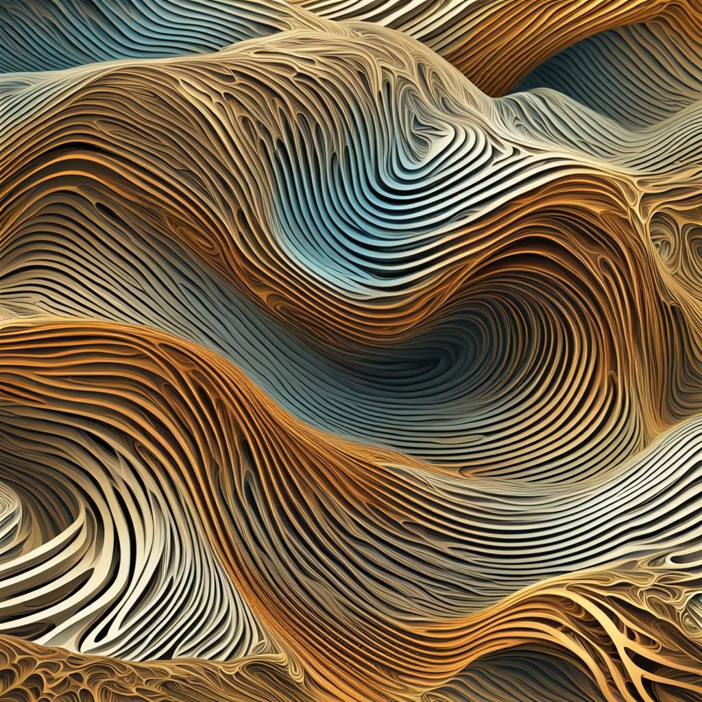 Abstract Fractal Sahara Desert Landscape